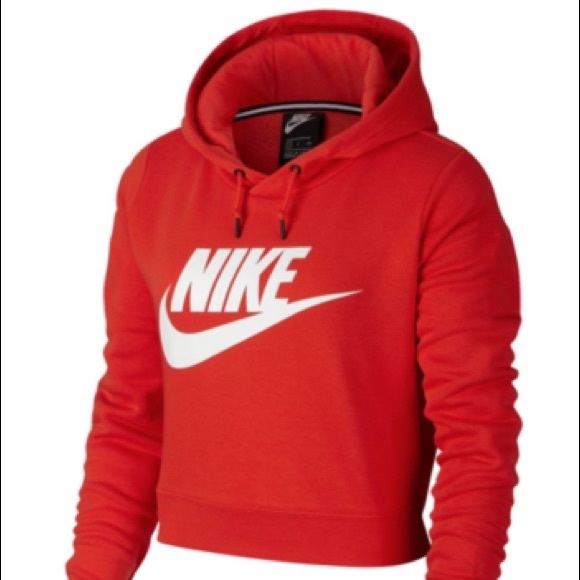2/$50 Nike Cropped Hoodie XS Red White - Picture 1 of 4